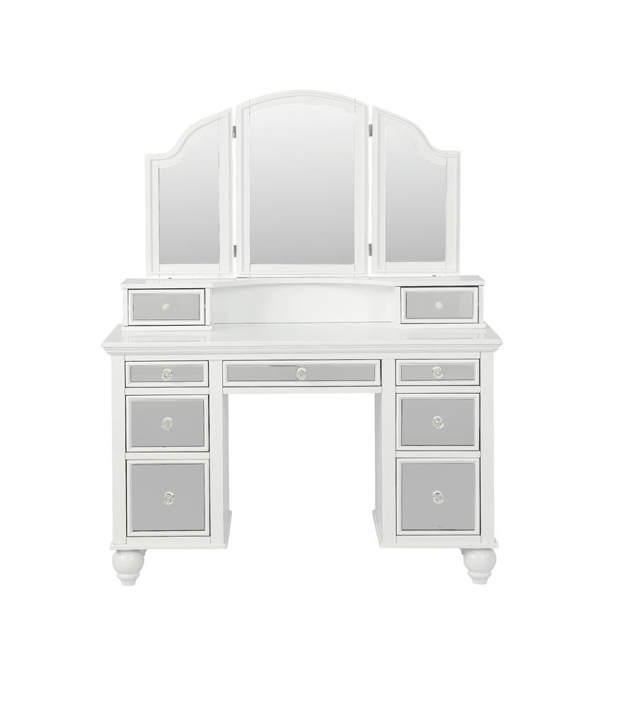2-piece Vanity Set White and Beige - What A Room