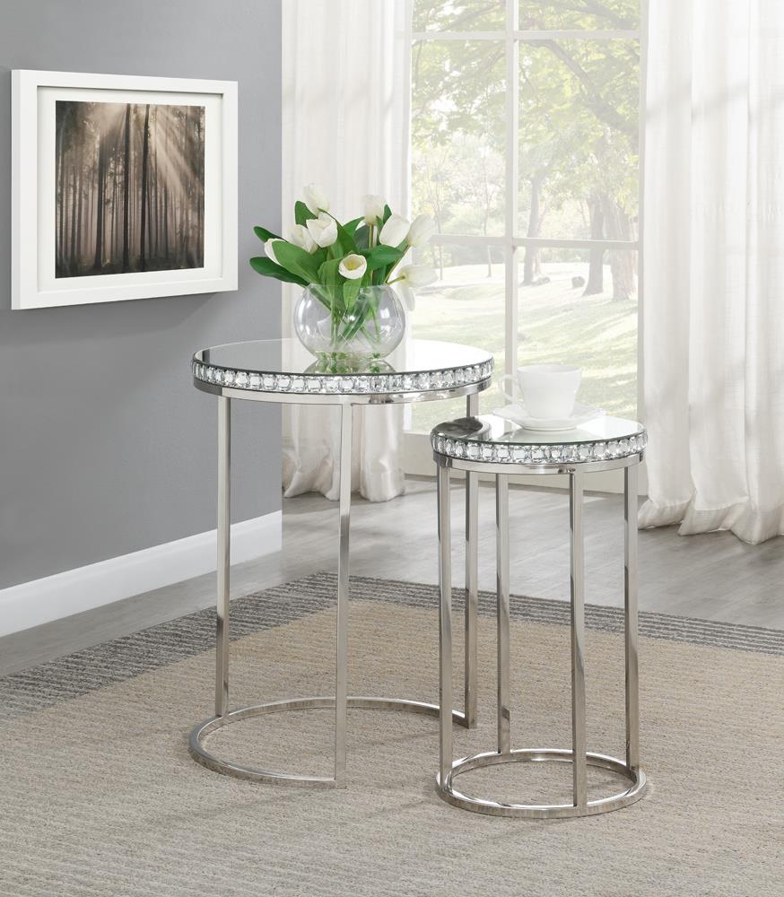 Bleker 2-piece Round Nesting Table Silver - What A Room