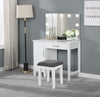 Vanity Set with LED Lights White and Dark Grey - What A Room