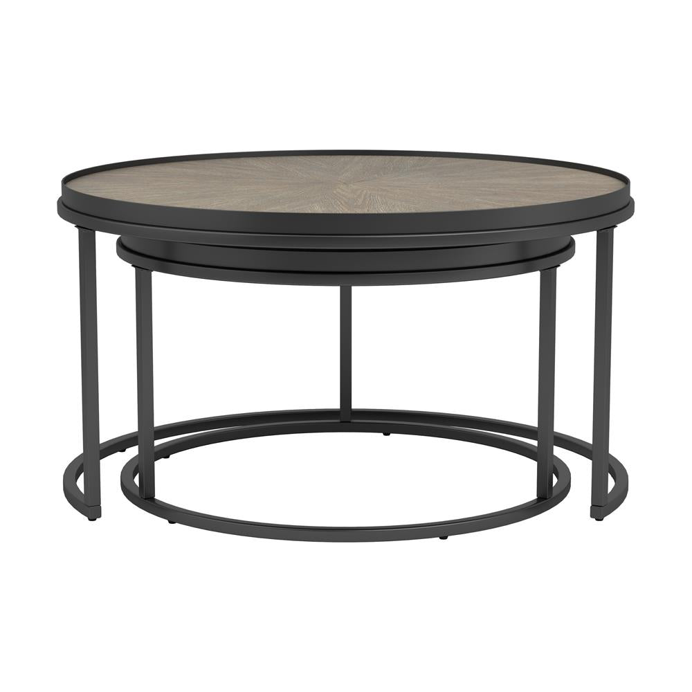 2-piece Round Nesting Tables Weathered Elm - What A Room
