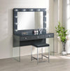 Upholstered Square Padded Cushion Vanity Stool - What A Room
