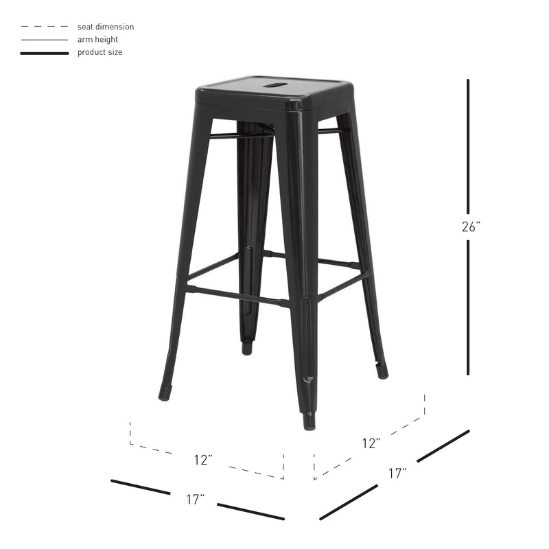 Metropolis Metal Backless Counter Stool - What A Room