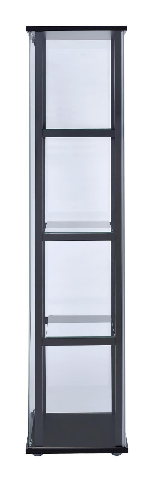 4-shelf Glass Curio Cabinet Black and Clear - What A Room