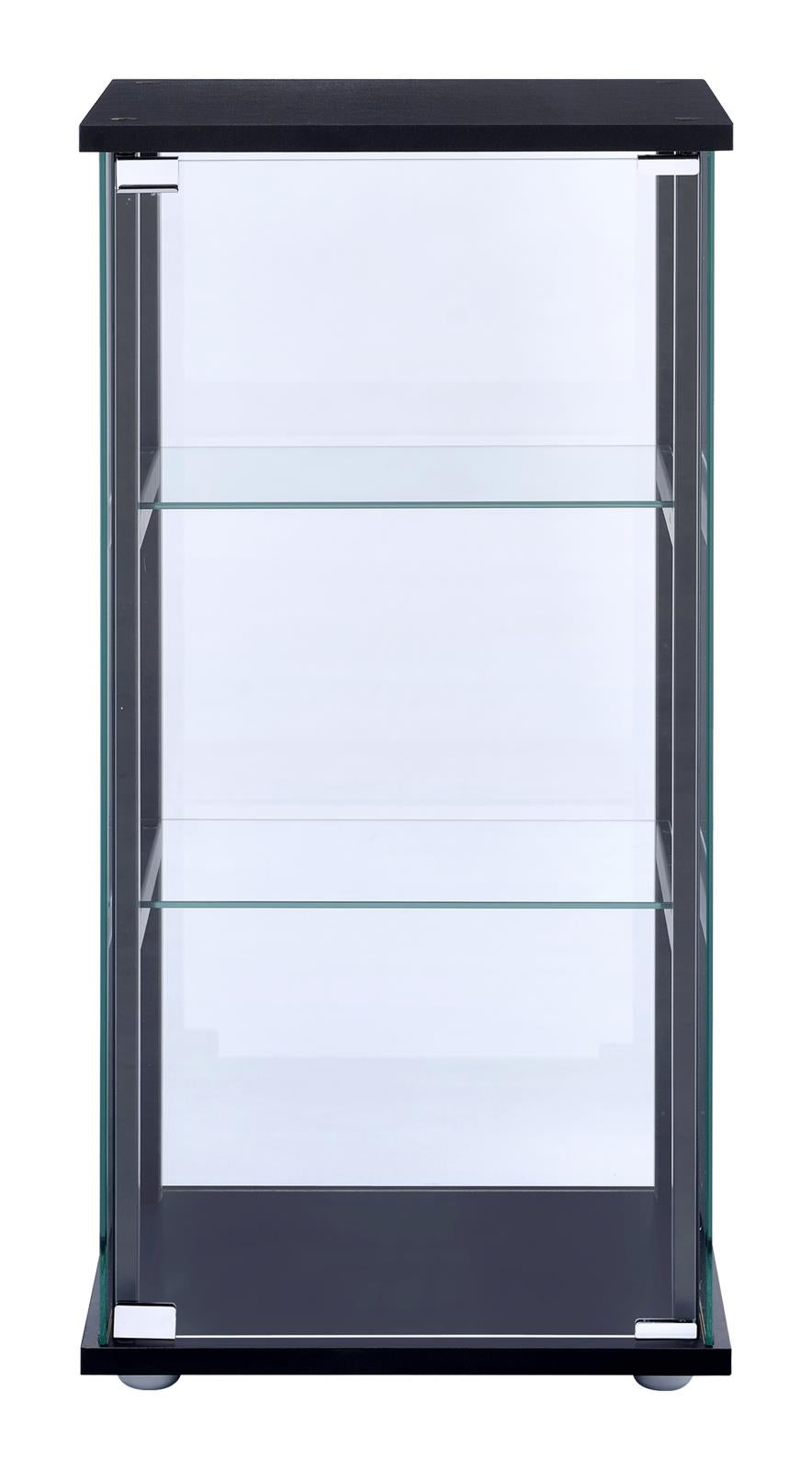 3-shelf Glass Curio Cabinet Black and Clear - What A Room