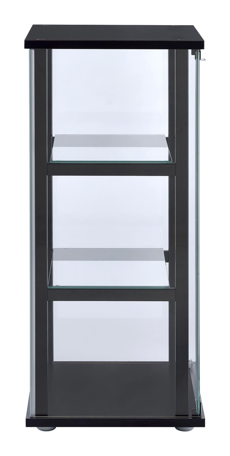 3-shelf Glass Curio Cabinet Black and Clear - What A Room