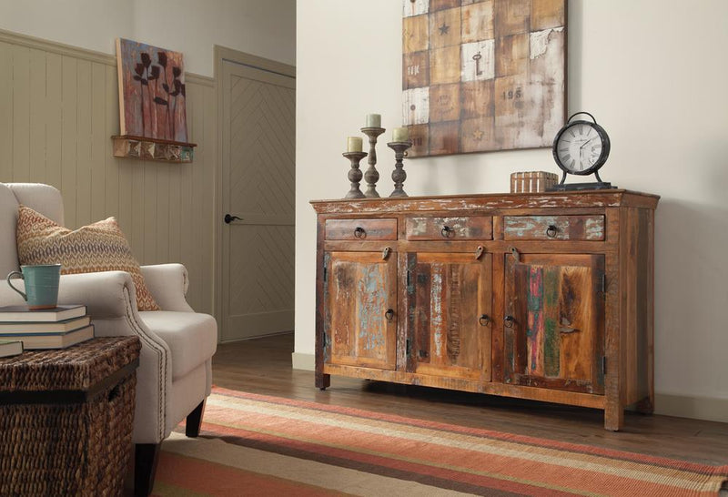 3-door Accent Cabinet Reclaimed Wood - What A Room