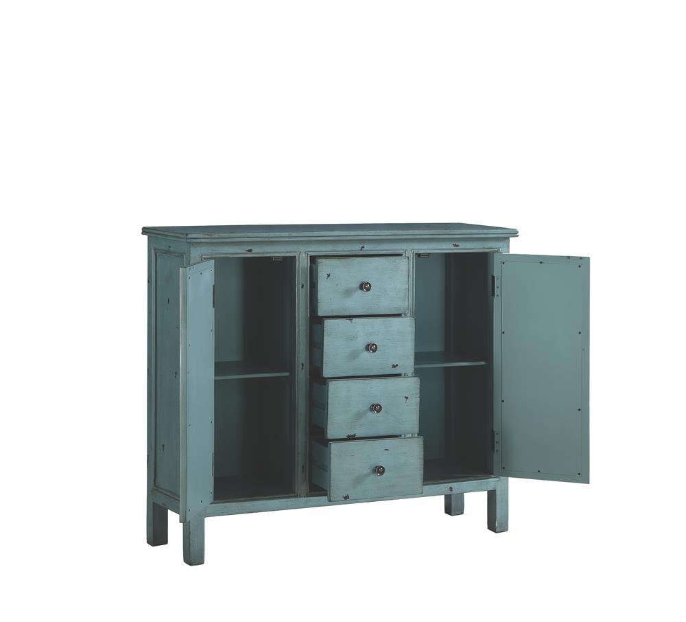 4-drawer Accent Cabinet Antique Blue - What A Room