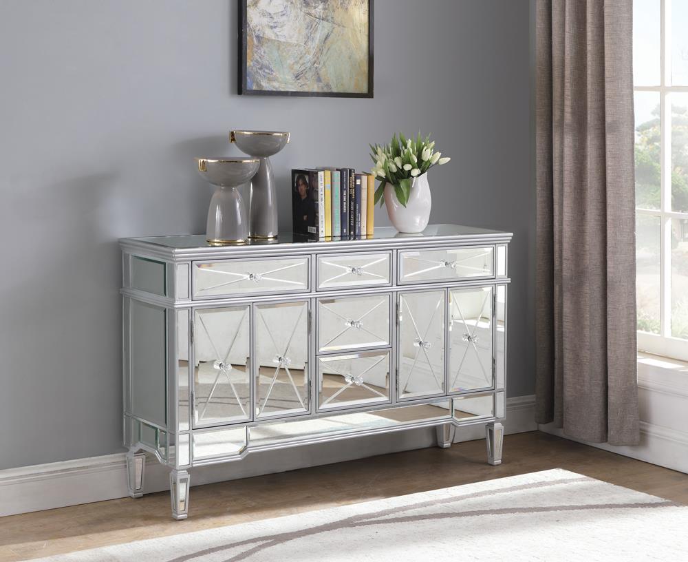 5-drawer Accent Cabinet Silver - What A Room