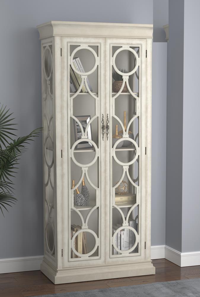 2-door Display Tall Cabinet Antique White - What A Room