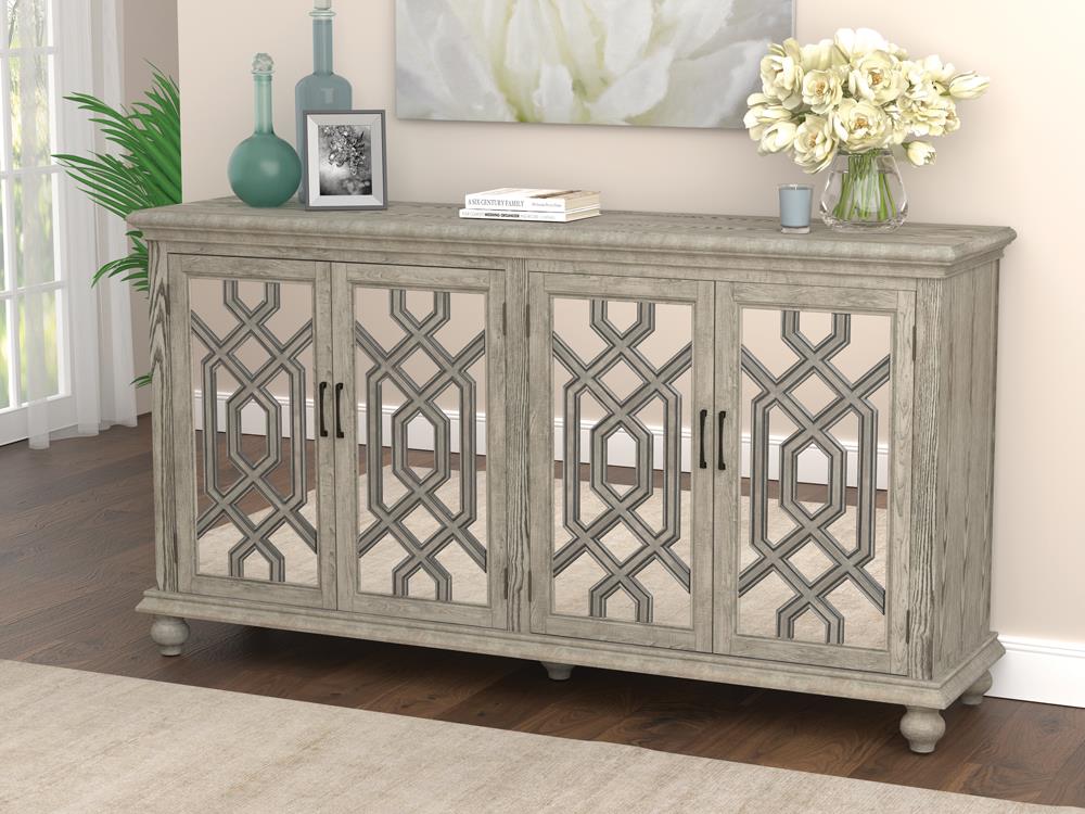 4-door Accent Cabinet Antique White - What A Room