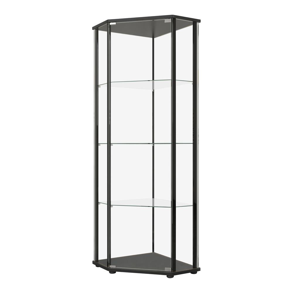 Glass Shelf Curio Cabinet Clear and Black - What A Room