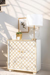 2-door Accent Cabinet White and Gold - What A Room