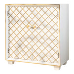 2-door Accent Cabinet White and Gold - What A Room