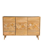 Checkered Pattern 3-door Accent Cabinet Natural - What A Room