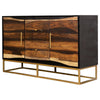 2-drawer Accent Cabinet Black Walnut and Gold - What A Room