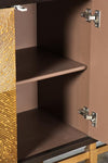Sunburst 4-door Accent Cabinet Brown and Antique Gold - What A Room
