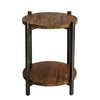 Lotta Reclaimed Teak Wood Side/ End Table Gunmetal Frame - What A Room