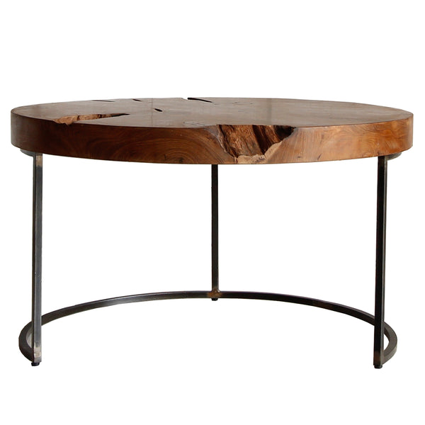 Shop Niklaus 47 Oval Coffee Table in Oak and Black Base, Coffee Tables