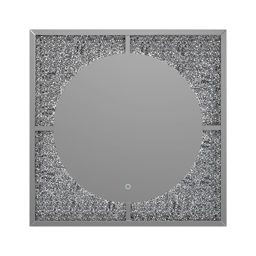 LED Wall Mirror Silver and Black - What A Room