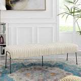 Merritt Velvet Fabric Pleated Bench - What A Room