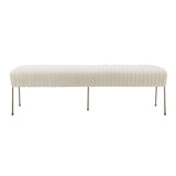 Merritt Velvet Fabric Pleated Bench - What A Room