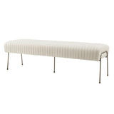Merritt Velvet Fabric Pleated Bench - What A Room