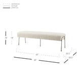 Merritt Velvet Fabric Pleated Bench - What A Room