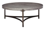 Lyon Round Concrete and Metal Coffee Table - What A Room