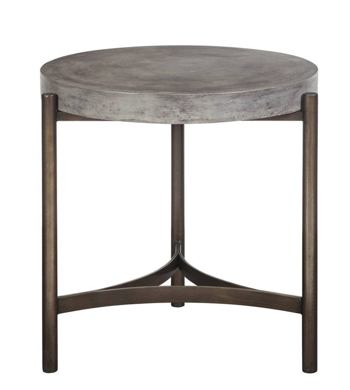 Lyon Round Concrete and Metal Side Table - What A Room