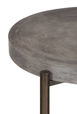 Lyon Round Concrete and Metal Side Table - What A Room