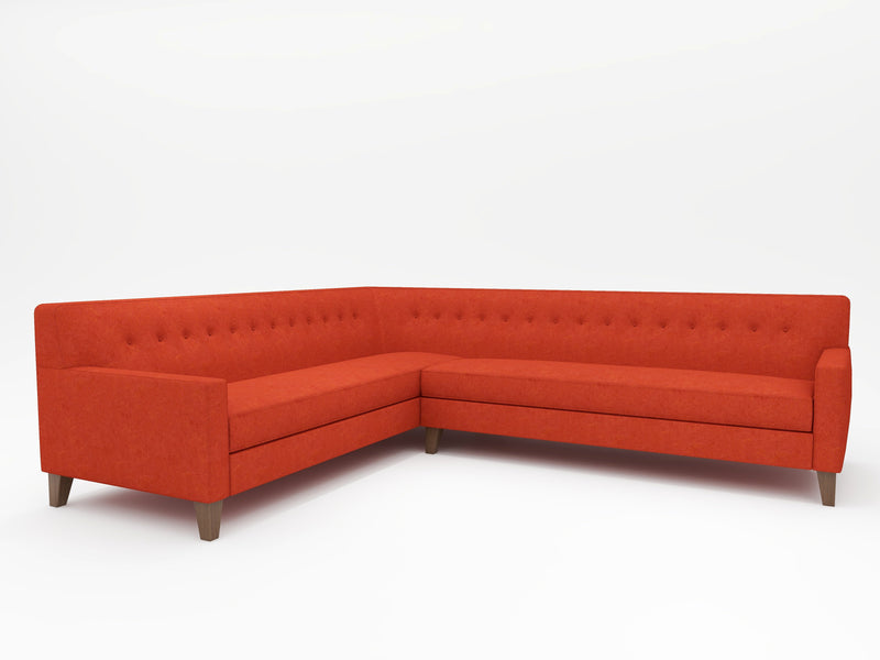 Bridge Sectional Large in an Orange deep Coral Color