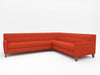 Intense coral colored sectional with opposite return L-Shape