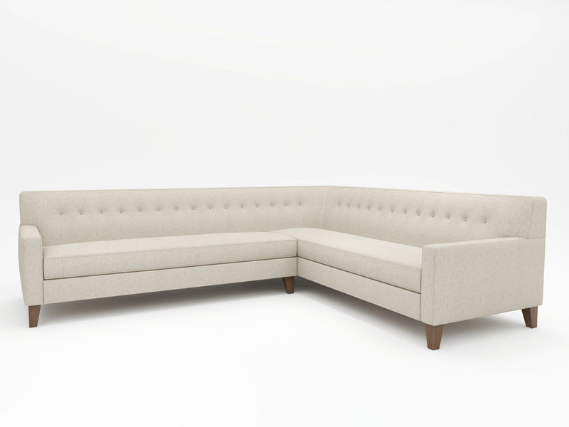 L-sectional custom made with Light upholstery