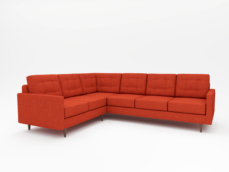 Contemporary and Modern looking L-Shaped Sectional in Coral
