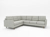 Light grey contemproary L-Sectional with spindle feet