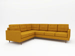 Unique Goldenrod/Mustard contemporary and modern sectional with an L-Return