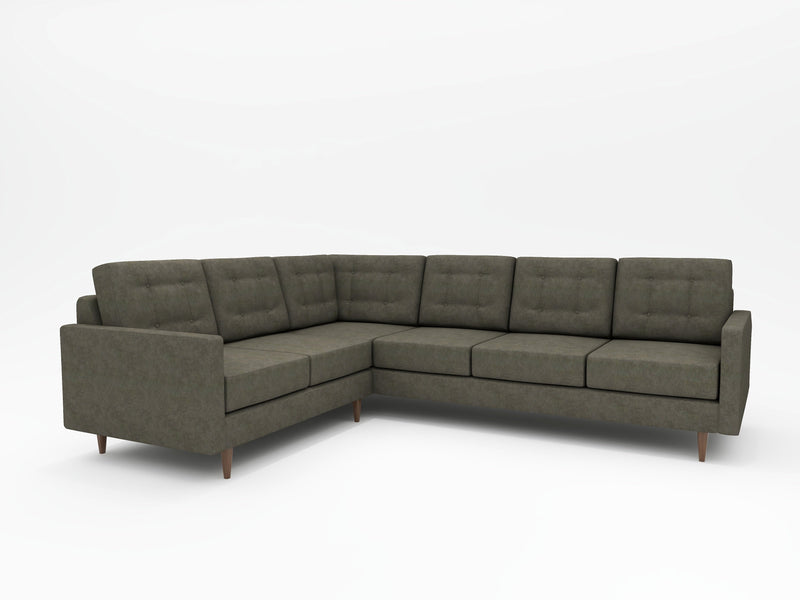 Darker themed Sectional with an L-Return on the left hand side as you view it