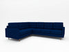 Stunning retro Royal Blue Sectional with wooden feet