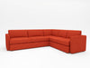 Coral colored upholstery on custom L-sectional in San Jose