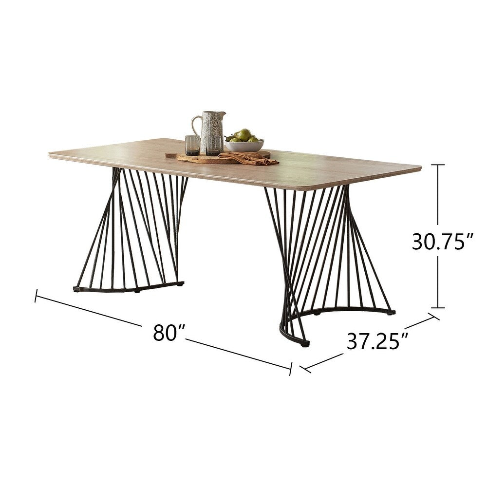 Altus Swirl Base Dining Table Natural Oak and Gunmetal - What A Room