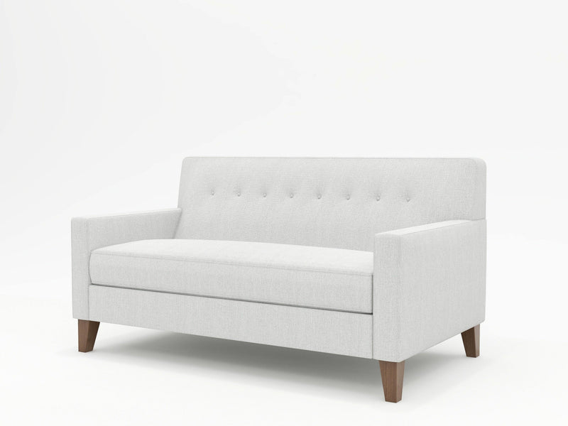 Two seater couch in a very light greyish tone finish