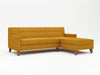 Sofa with chaise in bright mustard