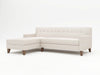 Linen look custom chaise sofa