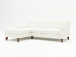 Bright White upholstered Custom Sofa with chaise