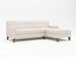 Linen colored right hand chaise sofa front view