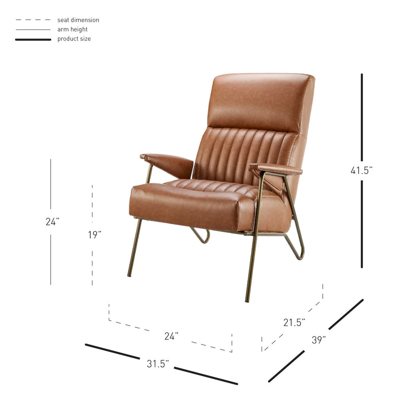 Caspian  Accent Chair Gold Legs - What A Room