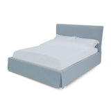 Shelby Upholstered Skirted Storage Panel Bed in Sky - What A Room