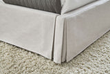 Hera Upholstered Skirted Panel Bed in Oatmeal - What A Room