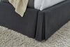 Cheviot Upholsterd Skirted Storage Panel Bed in Iron - What A Room