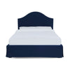 Sur Upholstered Skirted Panel Bed in Navy - What A Room